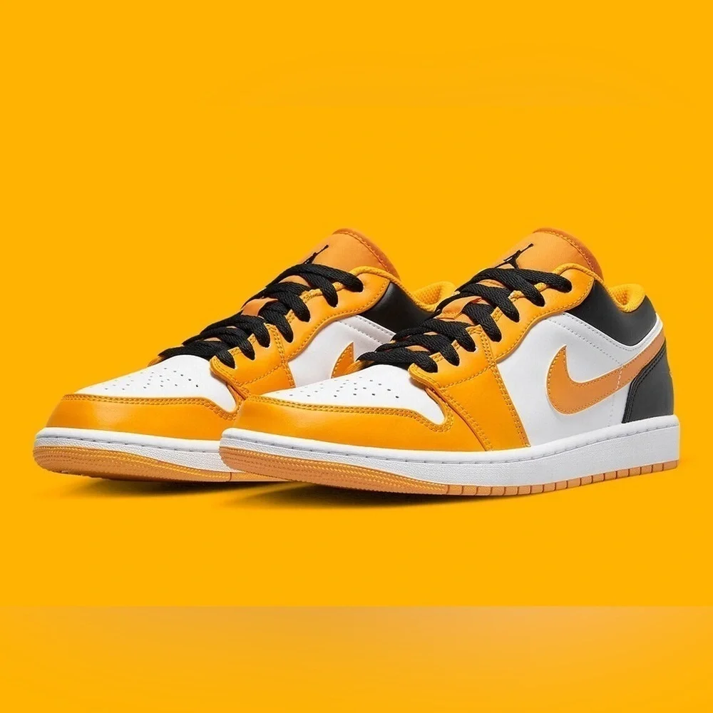 Nike‎ Air Jordan 1 Low Taxi Steelers Yellow Black White 553560-701 Size 6.5Y